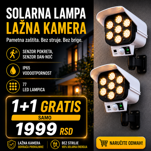 Solarno svetlo sa senzorom pokreta 1+1 GRATIS